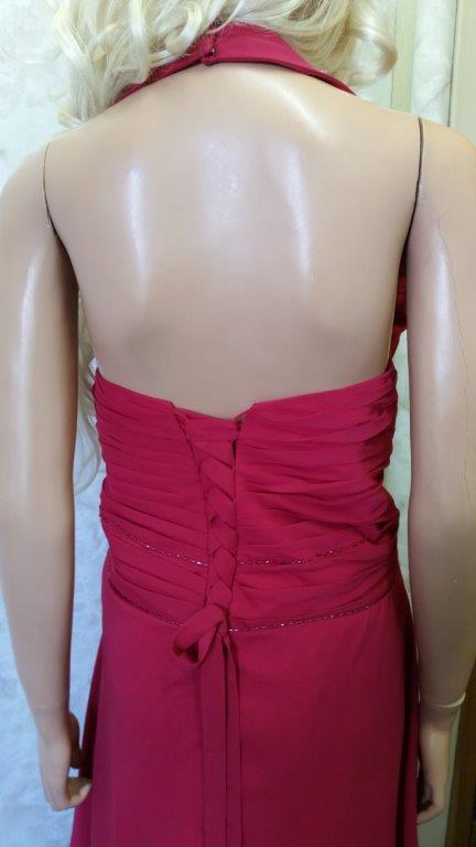 Apple Red Chiffon Handkerchief Bridesmaid Dress