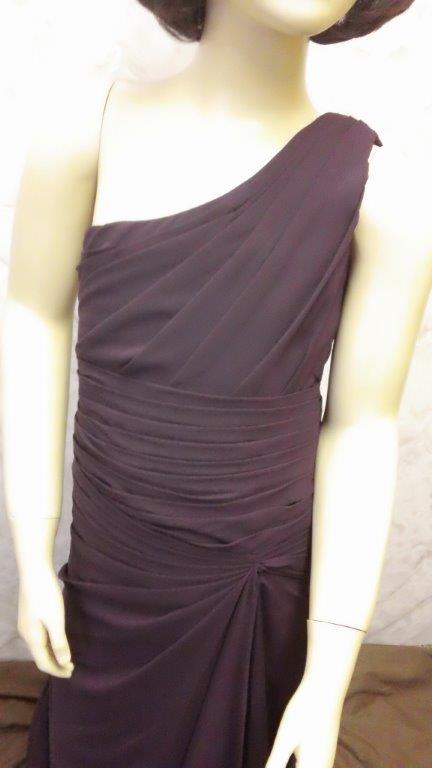 one shoulder purple bridesmaid dresses