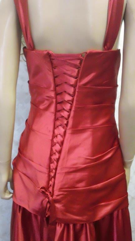 Bridesmaids red ruched high low dress