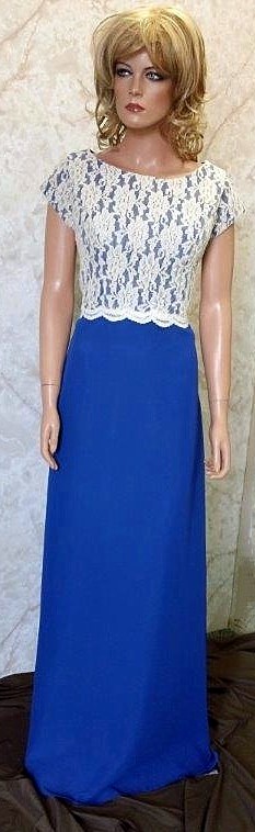 royal blue lace bodice dress