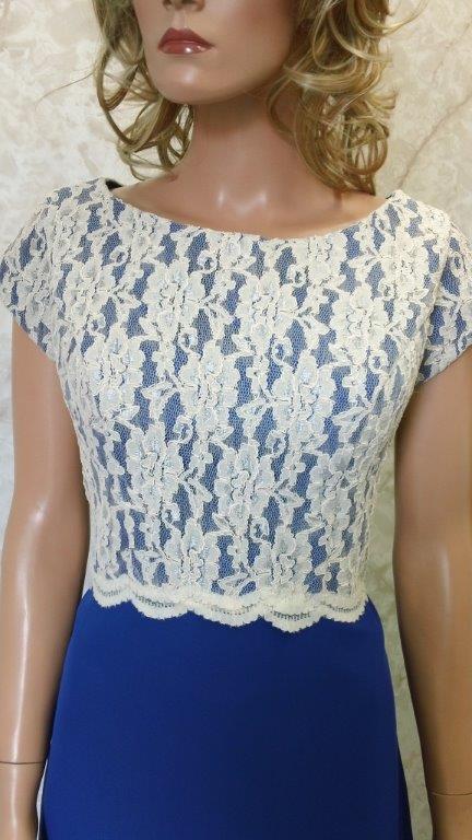 Mothers dress with lace bodice and cap sleeves