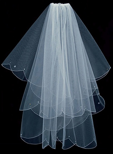 bridal veil short hair