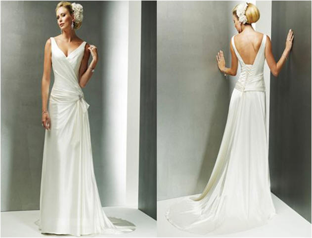 wedding dress with square back
