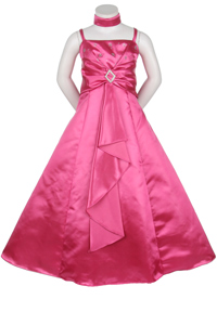 girl long pink dress