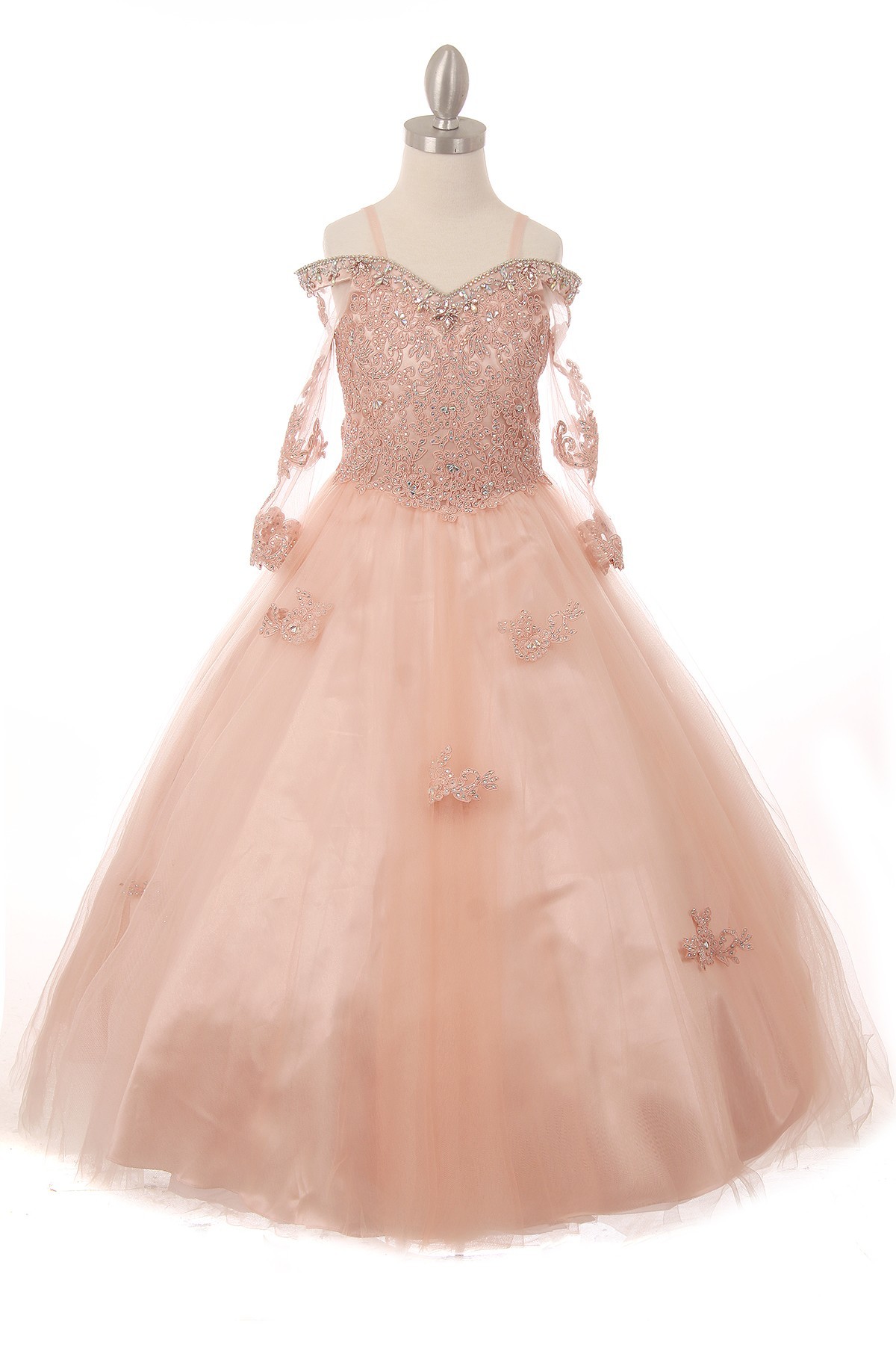 blush pageant dresses for little girls