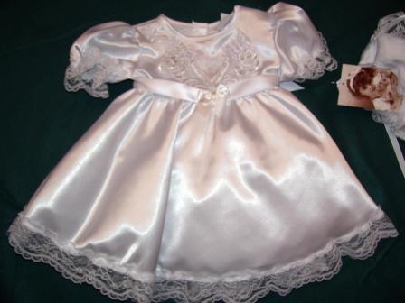Christening Dress Appliqu with pearls