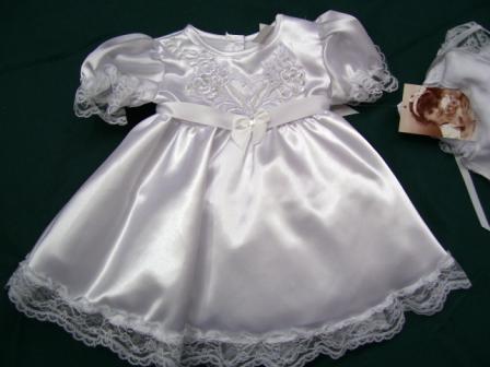 Christening Dress Appliqu with pearls