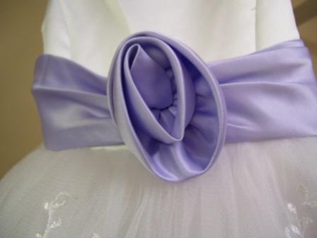 White and lilac flower girl dresses