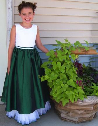 emerald green children's dress