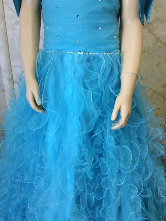 pool blue layered tulle pageant dress