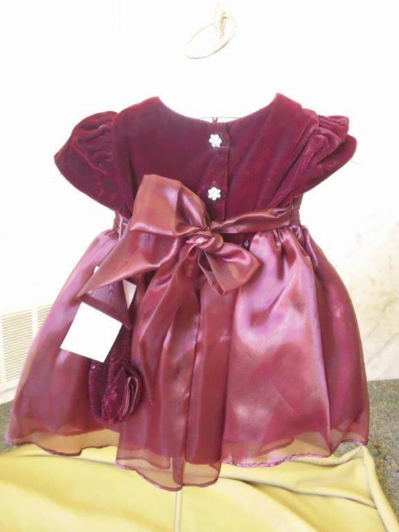Baby Girls Burgundy Velvet Dress