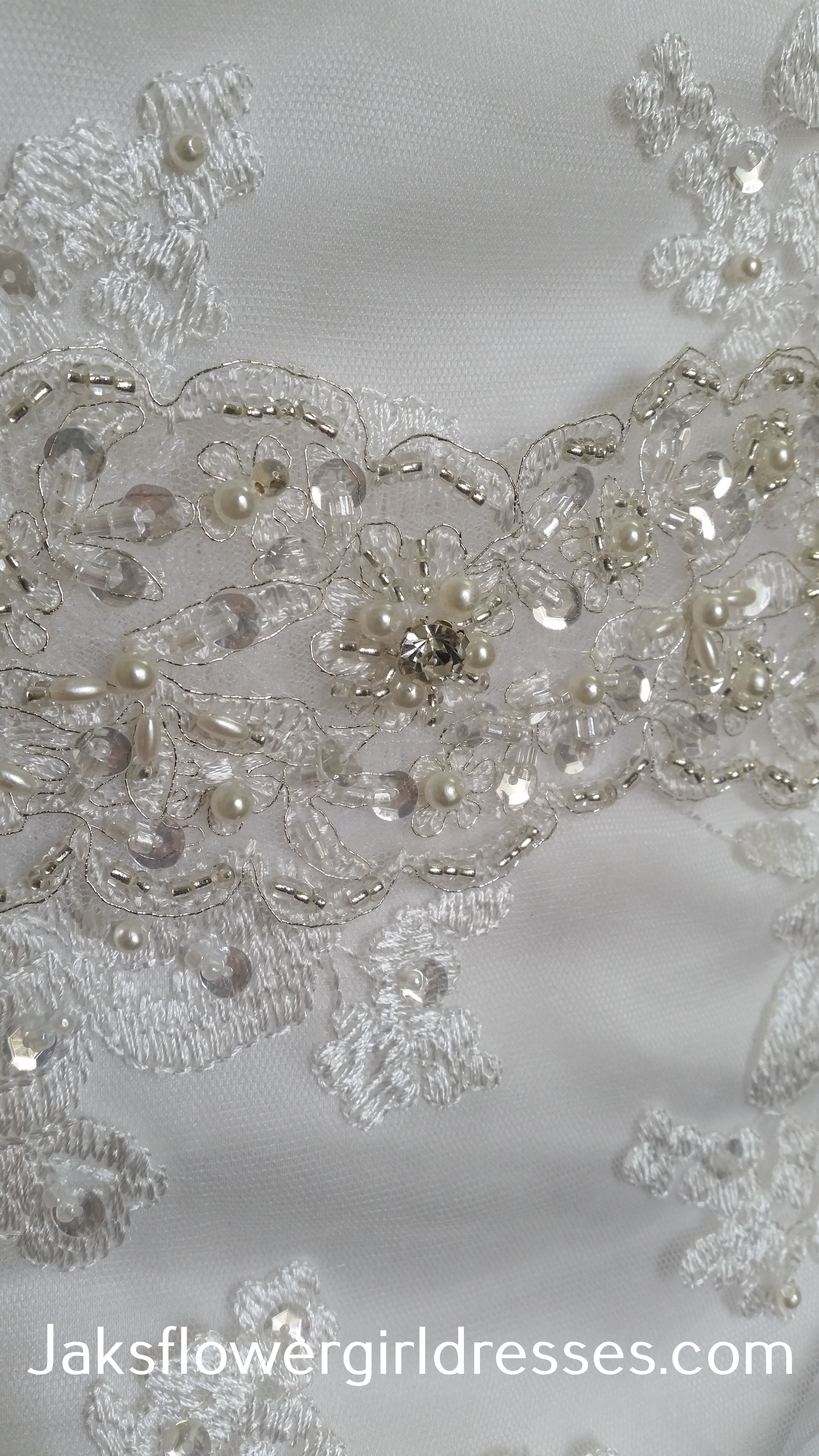 pearl and clear sequin sash