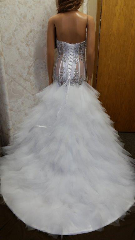white illusion wedding dress