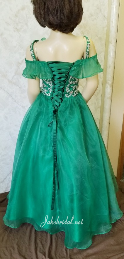 emerald green pageant dress