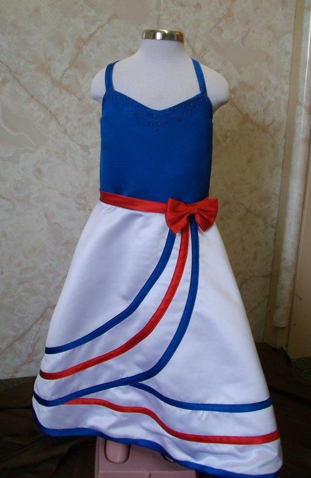 patriotic pageant dress in red white and blue