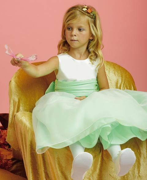 kids fairy princess celadon green dresses