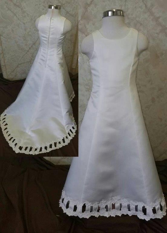 ivory flower girl dresses with train size 4