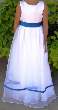 Blue And White Flower Girl Dresses 