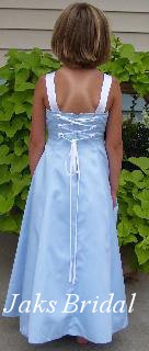 blue and white corset junior dress