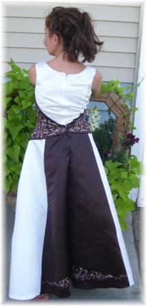 long brown junior bridesmaid dress