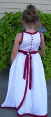 apple red halter dress with covered buttons on the back