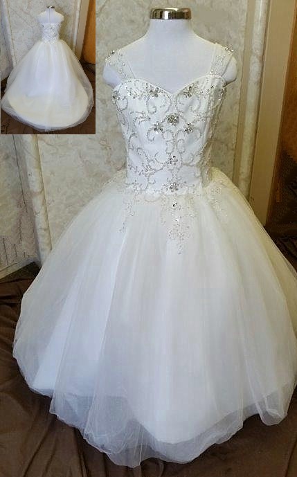 Beaded Embroidery Jr bride dress with train