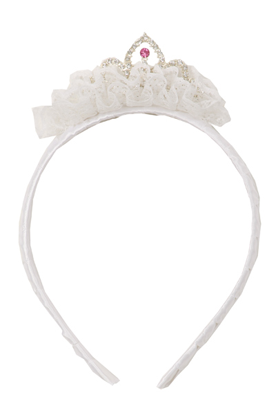 white crown topped headband