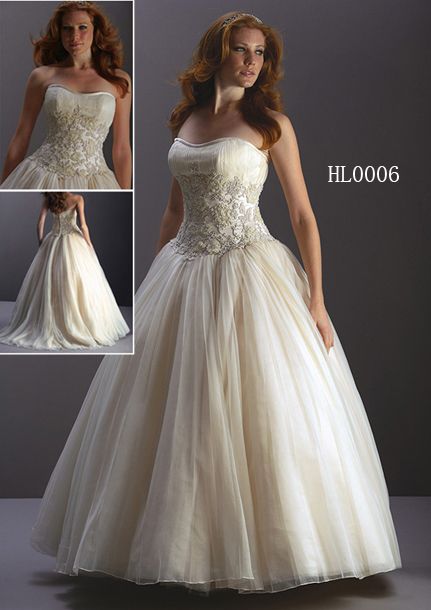 strapless form fitting wedding ball gown