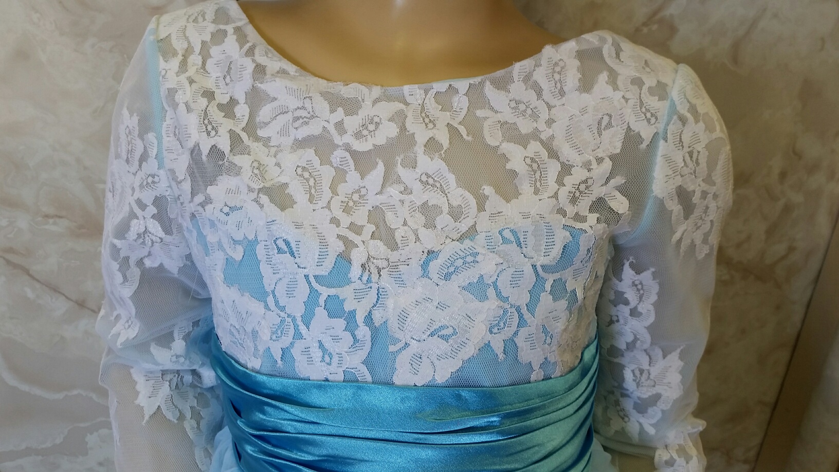 white lace long sleeve flower girl dress