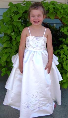 Ivory and Victorian Lilac Layered Flower Girl Dress