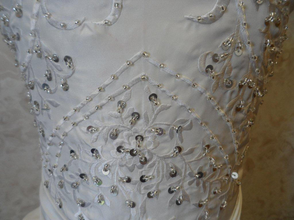 intricate pearl and beaded rhinestone embroidery