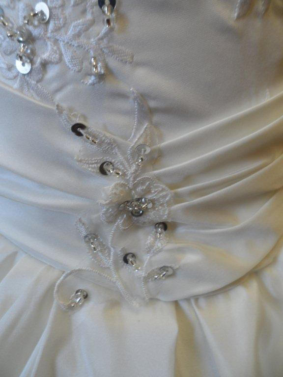 miniature wedding gown with gathered waist