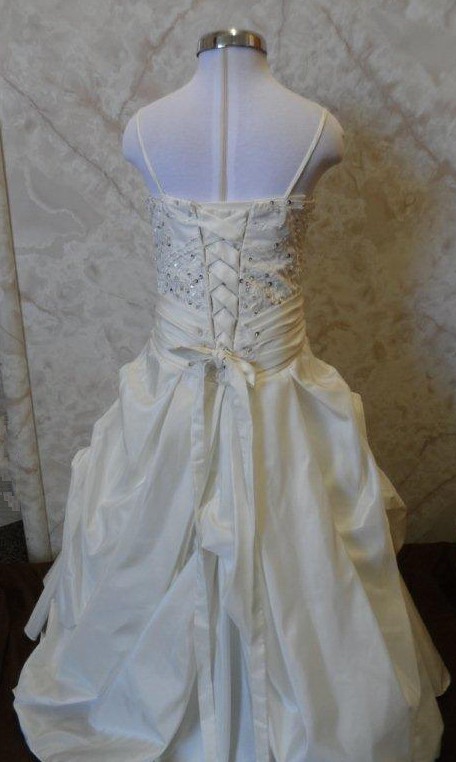 Floor length mini bridal gowns for flower girls with corset lace up