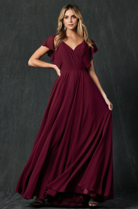 burgundy bridesmaid dress