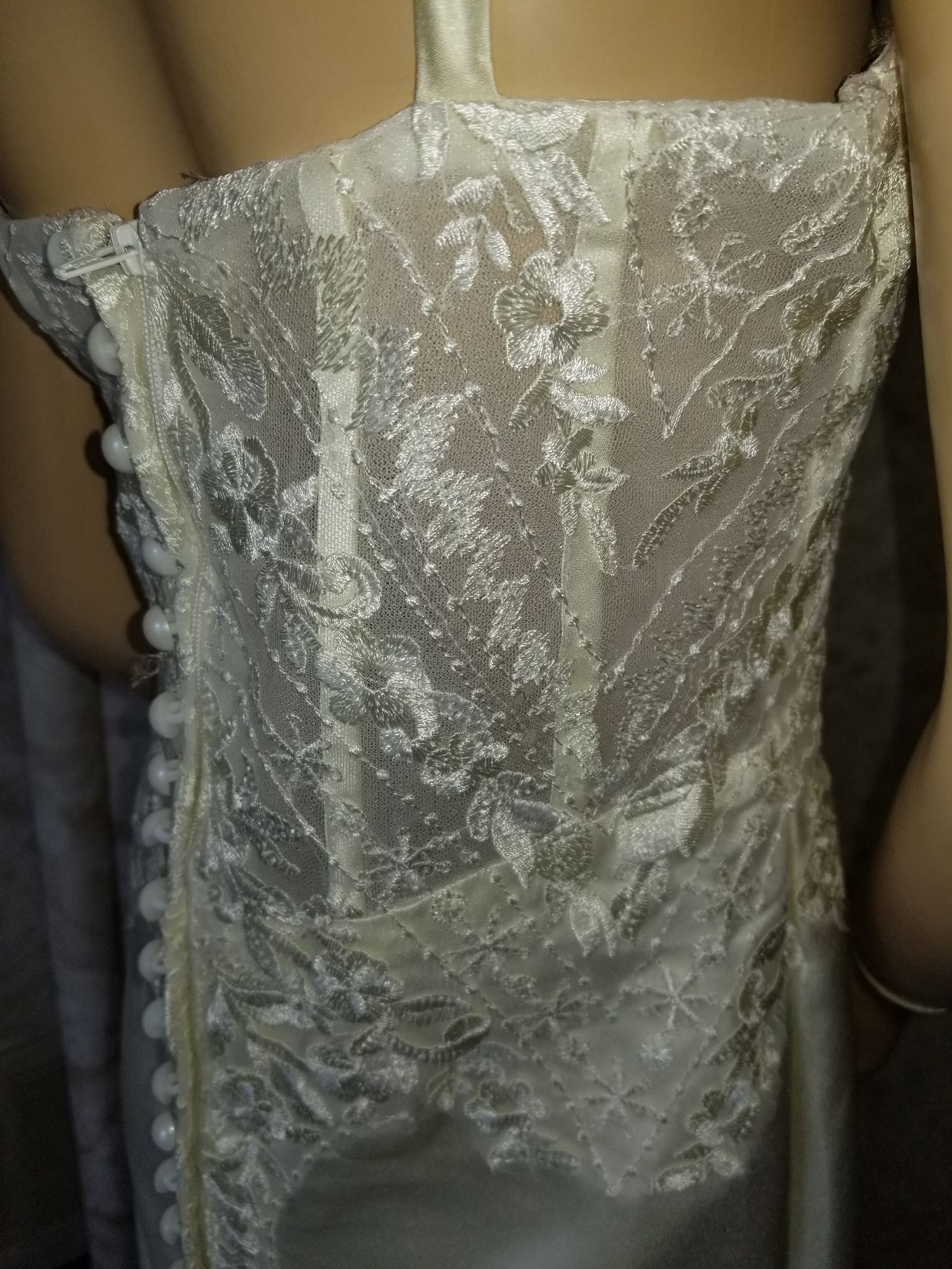 covered buttons down the back of dress