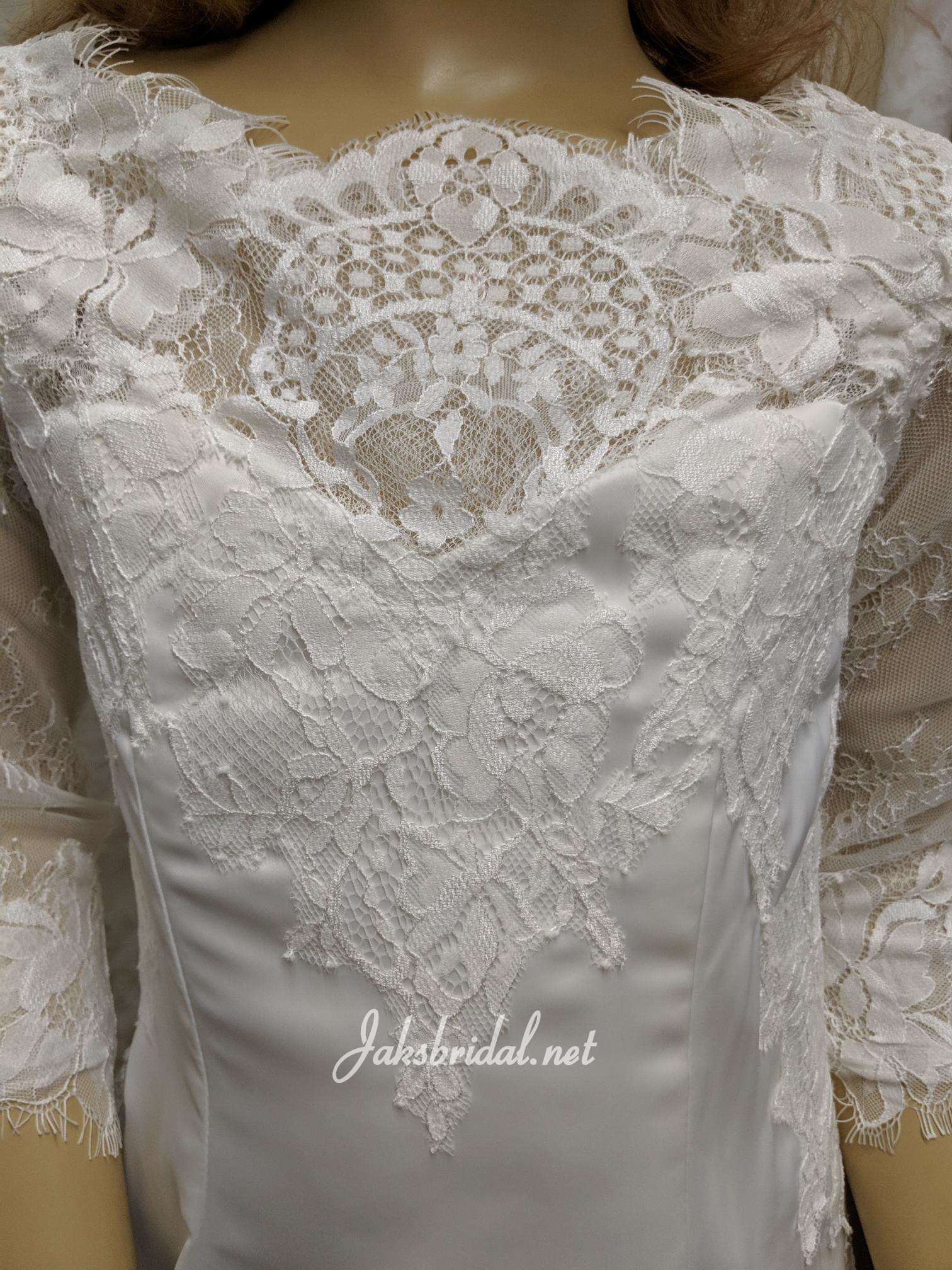 lace over sweetheart bodice