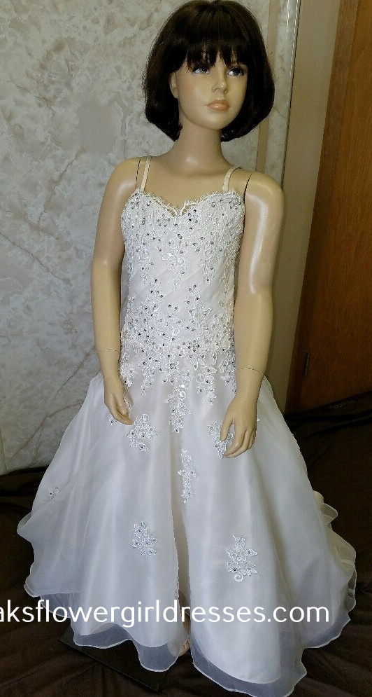 lace flower girl dress with train
