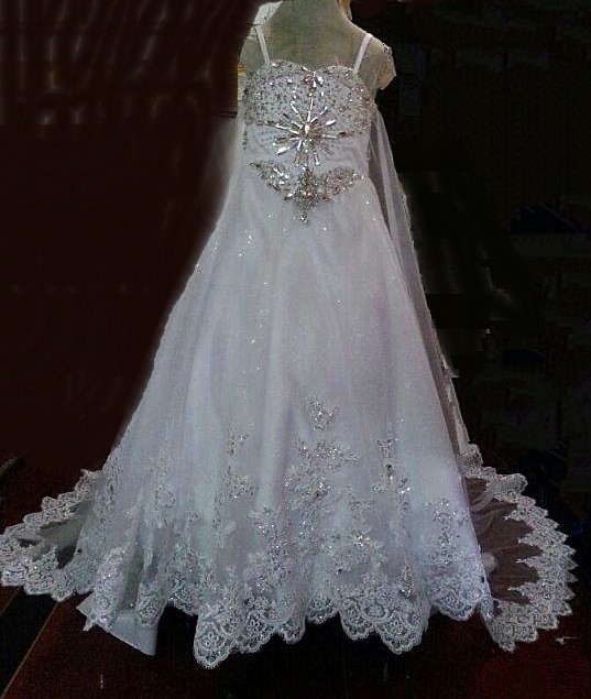 jewel encrusted flower girl wedding dress