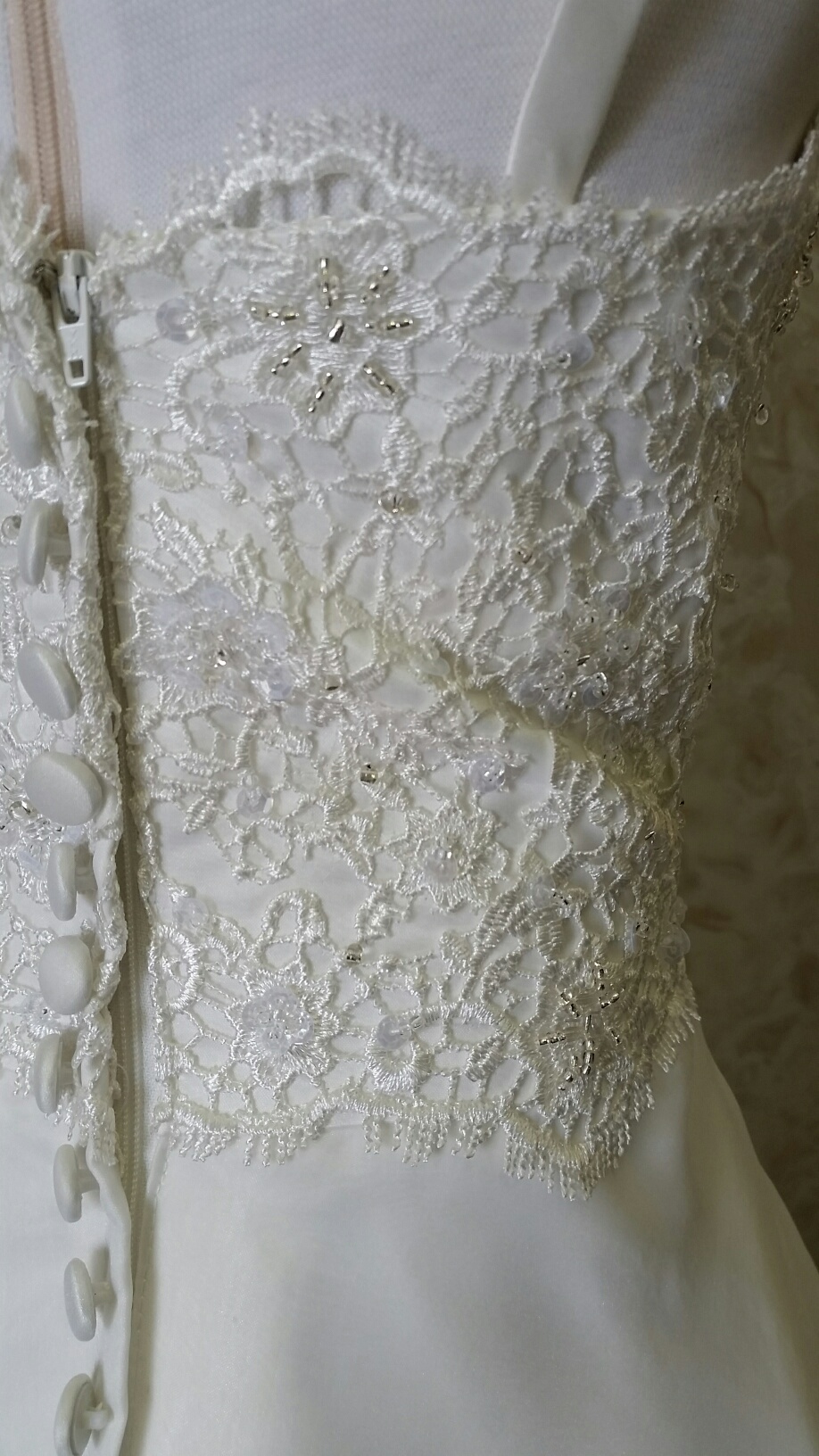 lace appliqus accented with beading