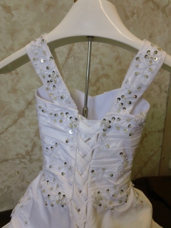 Infant Wedding dress corset back