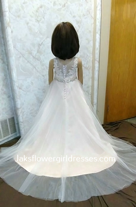 little flower girl dress with gorgeous train
