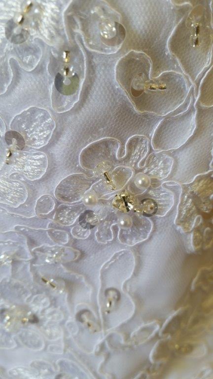 beaded lace applique flower girl dress