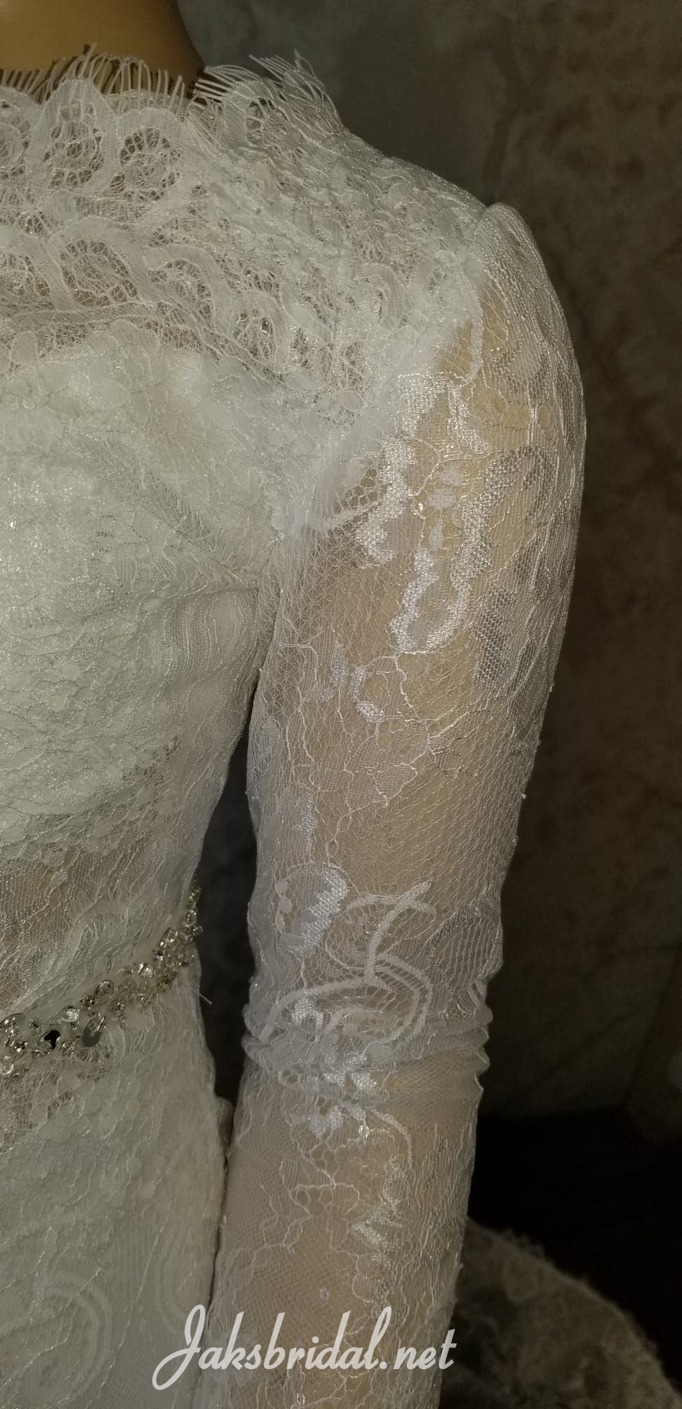 Long sleeve sheer lace flower girl dress 
