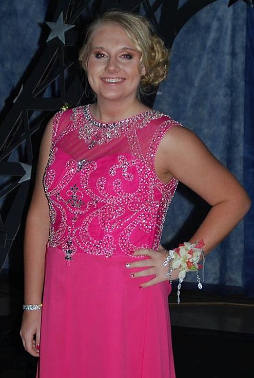 pink chiffon prom dress