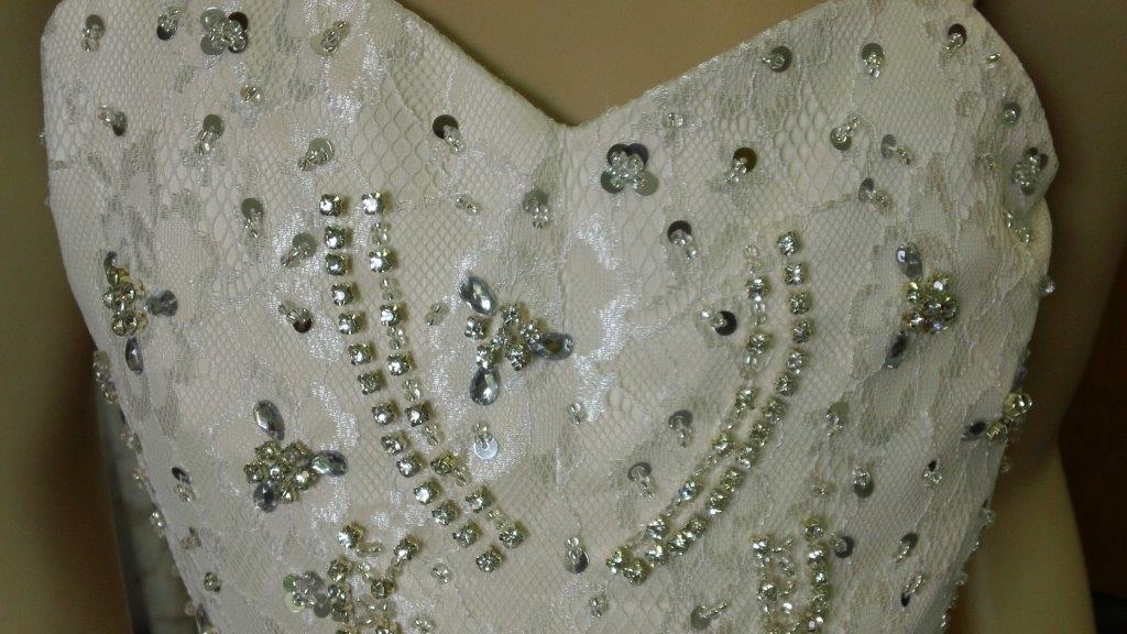 flower girl dress with crystal beading