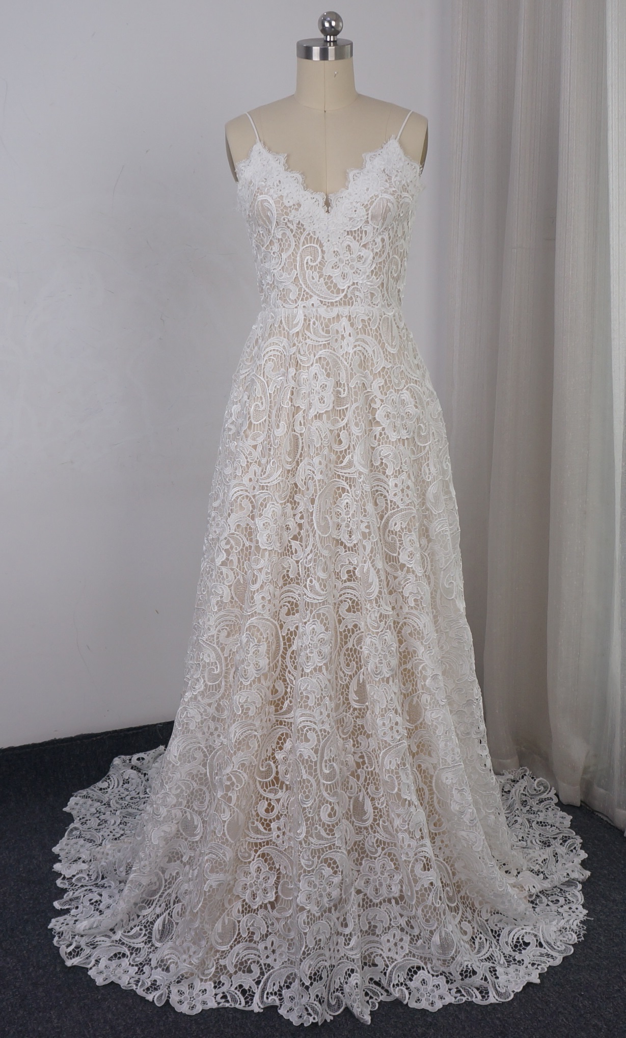 all over lace wedding dress