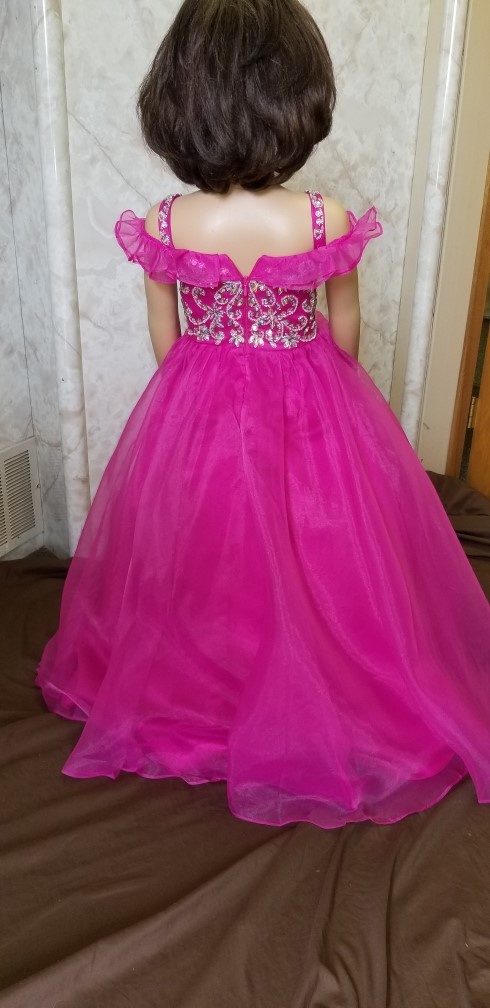 fuchsia little girls pageant dress
