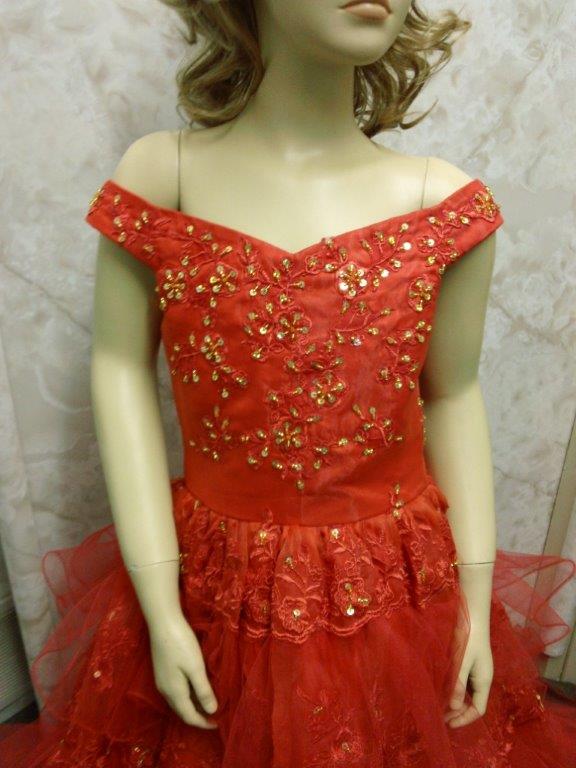 red southern bell pageant gown