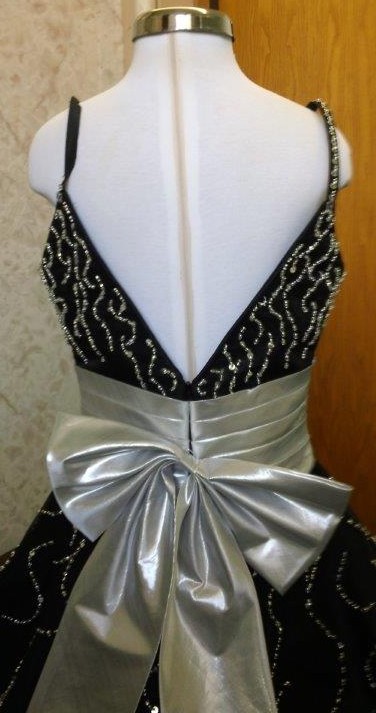 black silver pageant ball gown