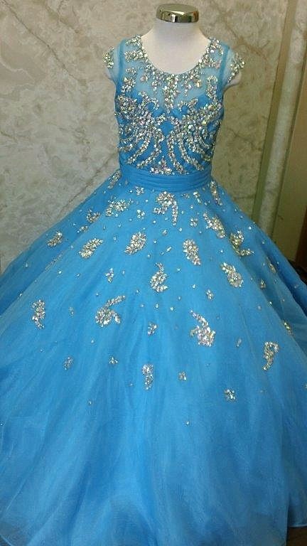 turquoise pageant gown